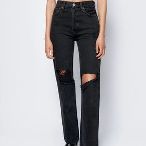 Re/Done Original Black High-Rise Loose Jeans